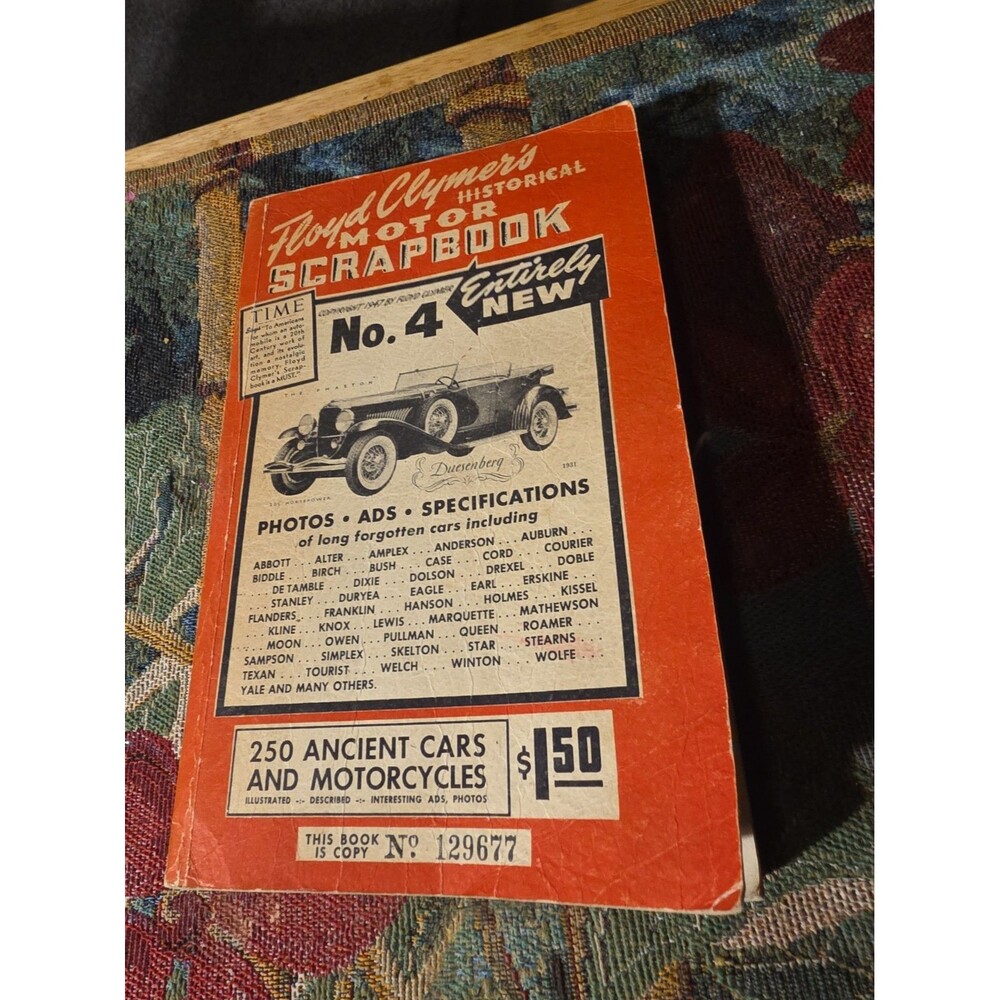1947 Floyd Clymers Motor Scrapbook Dusenberg Cover